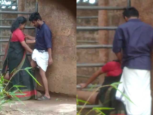 South Indian girl giving handjob blowjob outdoors caught on cam