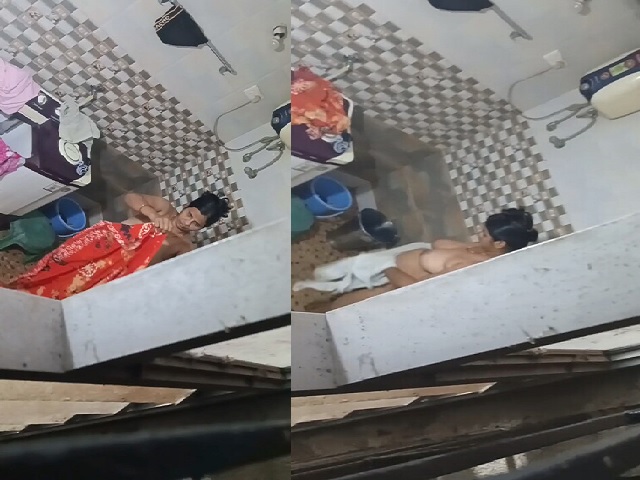 Spying neighbor bhabhi nude bath through window