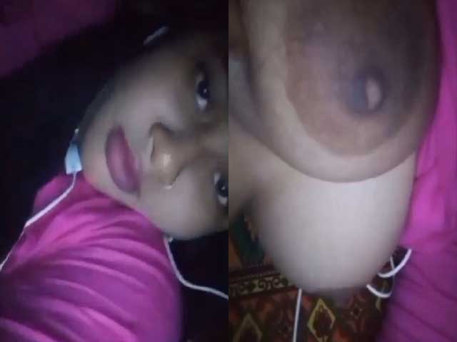 Sweet Bengali college girl showing her big boobs
