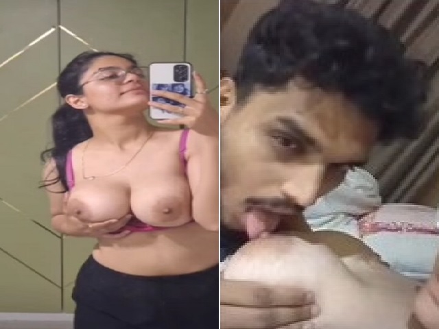 Tanker Indian girlfriend topless and boob sucking viral MMS