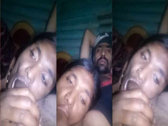 Tribal wife sucking dick of her neighbor on cam