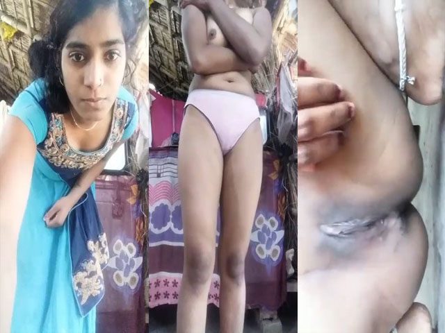 Village girl showing her clean shaved pussy on cam