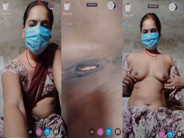 Face masked village wife live cam show to earn money