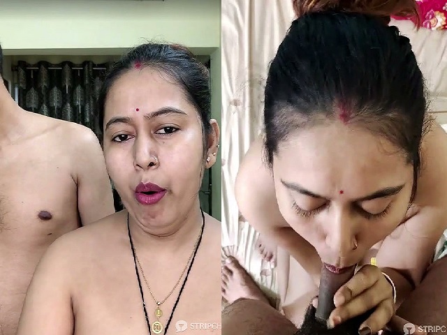 Wife on Stripchat gives blowjob with purple matte lips