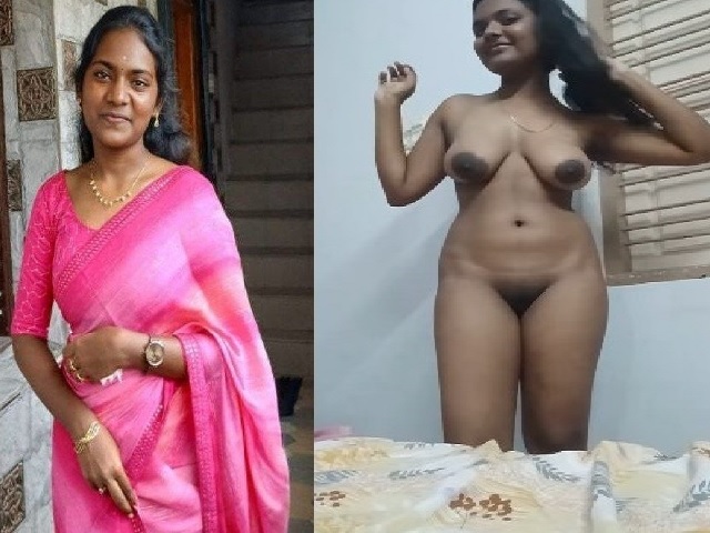 Cute Tamil girlfriend strips bra and pant to show nude body