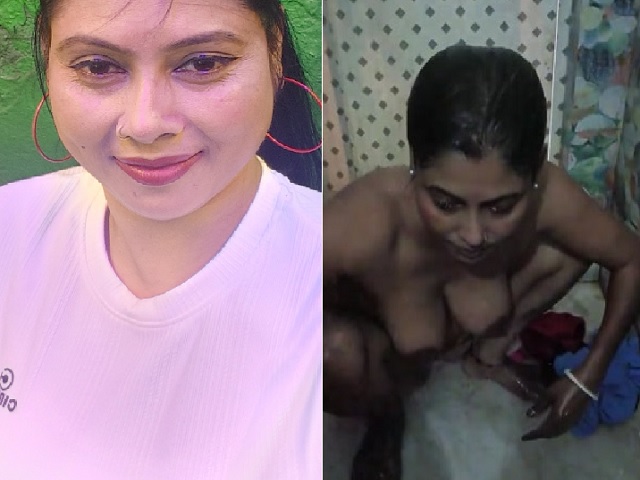 Desi lady washing clothes full video update with bathing
