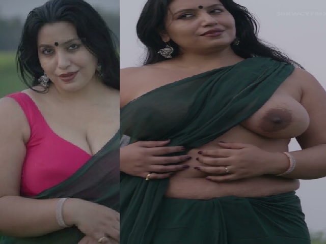 Bengali aunty outdoor shoot in saree and big boobs shown