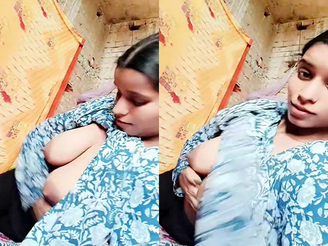 Big boobs showing selfie video and masturbation by hot GF