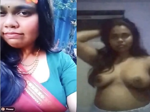 Chubby Tamil girl boobs showing selfie viral clip