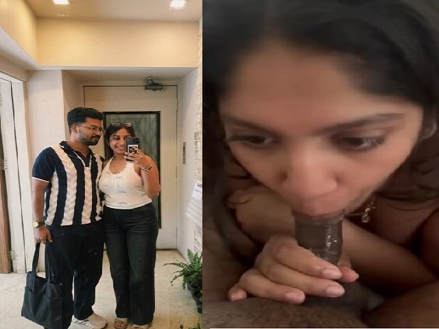 Cute wife juicy blowjob deep throat before sex with husband
