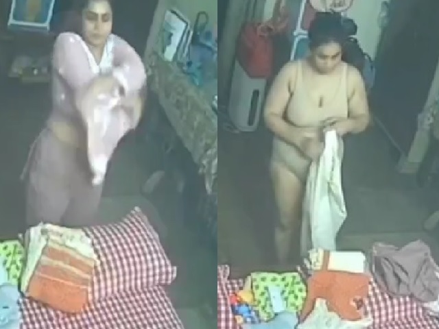 Tanker bhabhi changing dress in bedroom caught on cam