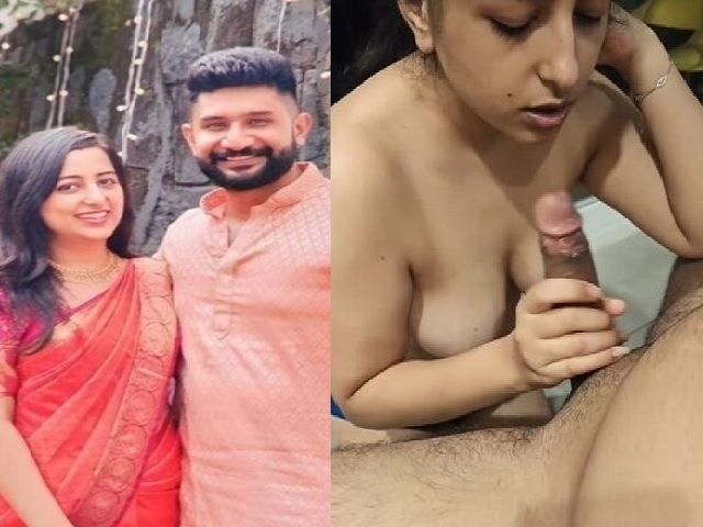 Wife in honeymoon with husband in a resort gives blowjob